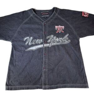 VTG Veezo Shirt Mens Medium New York World Champion Y2K Basketball Hip Hop Rock